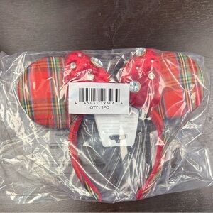 Disney Red Plaid Minnie Mouse Ears Headband